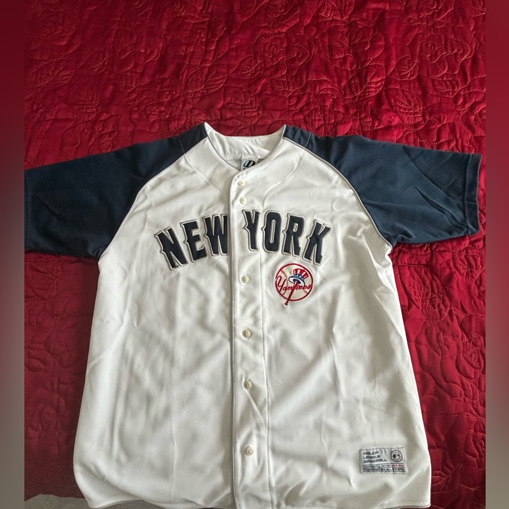 New York Yankees White and Blue Baseball Jersey